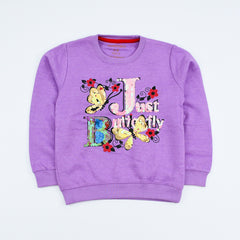 Just Butterfly Sequin Pattern Girls Sweatshirt