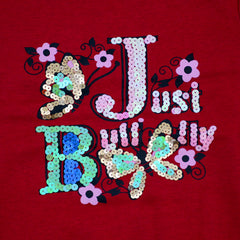 Just Butterfly Sequin Pattern Girls Sweatshirt