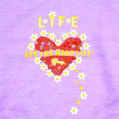 Life Heart Sequin Pattern Girls Sweatshirt