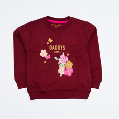 Daddy's Girl Glittered Pattern Girls Sweatshirt