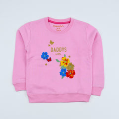 Daddy's Girl Glittered Pattern Girls Sweatshirt