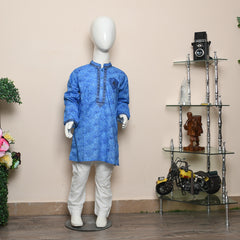 Boys Embroidered Kurta Pajama in Blue