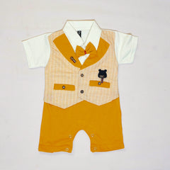 Baby Boy Waistcoat Bow Tie Romper