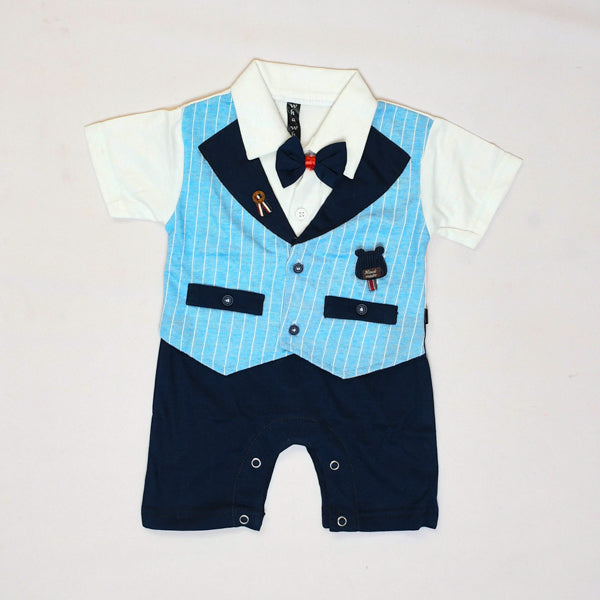 Baby Boy Waistcoat Bow Tie Romper