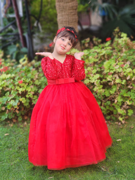 Shimmer & Shine Princess Gown – Girls' Party Dress with Sequin Bodice  for Birthdays, Parties, Weddings & More (Ages 1–12 Years)