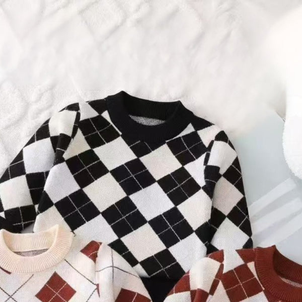 Baby Boy Toddler Boy Argyle Knit Sweater & Pants Set – Cozy Autumn/Winter Outfit