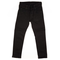 Embroidered Motif Black Soft Jeans Girl Pants