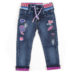 C & T Embroidered Blue Jeans Pants