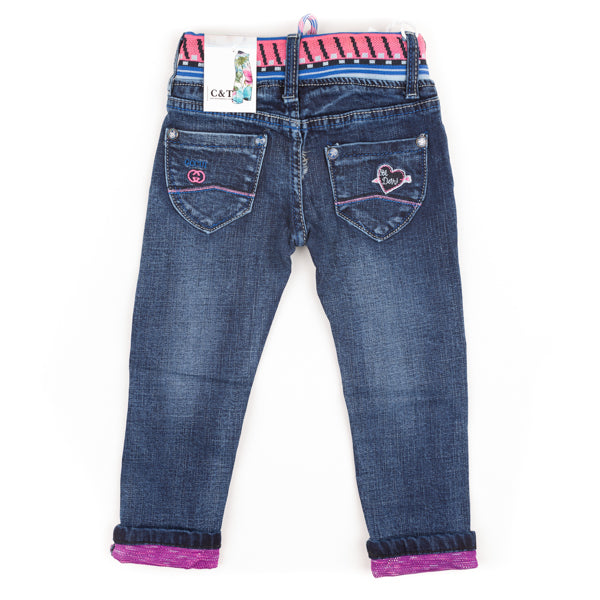 C & T Embroidered Blue Jeans Pants