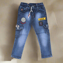 C & T Blue Denim Pants with Drawstring