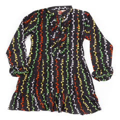 Zigzag Pattern Shirt/Tunic with Frill Work & Plates