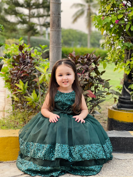 Sleeveless Sequin Full Length Front Back Bows Pageant Frock Maxi