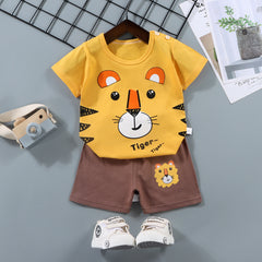 Baby Boy Toddler Boy Tiger Character Shirt & Shorts Set – Stylish Summer Outfit for Boys