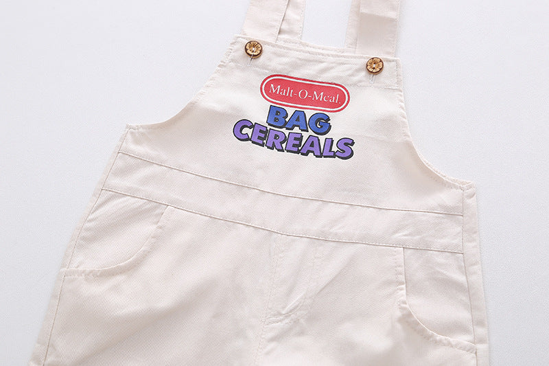 Superior Quality Bag Cereals 2 Piece Toddler Girl Toddler Boy Shirt Dungaree Short Dress