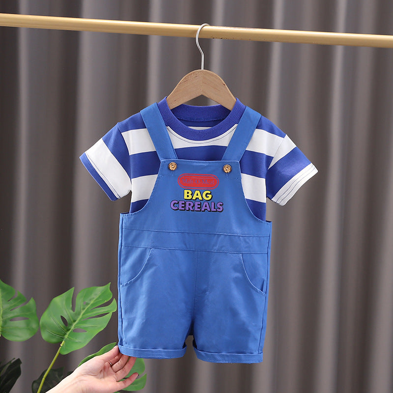 Superior Quality Bag Cereals 2 Piece Toddler Girl Toddler Boy Shirt Dungaree Short Dress