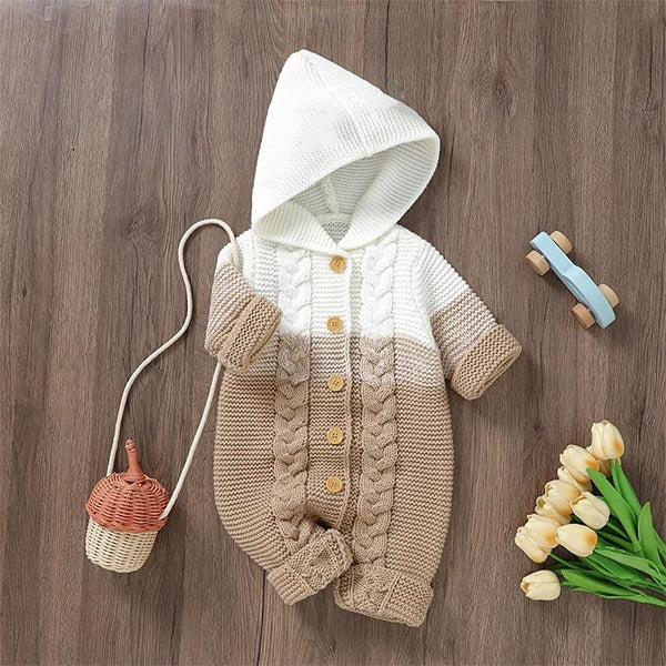 Knitted Design Baby Boy Baby Girl Superior Quality Winter Woolen Romper